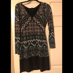 Hale Bob long sleeve geometric dress